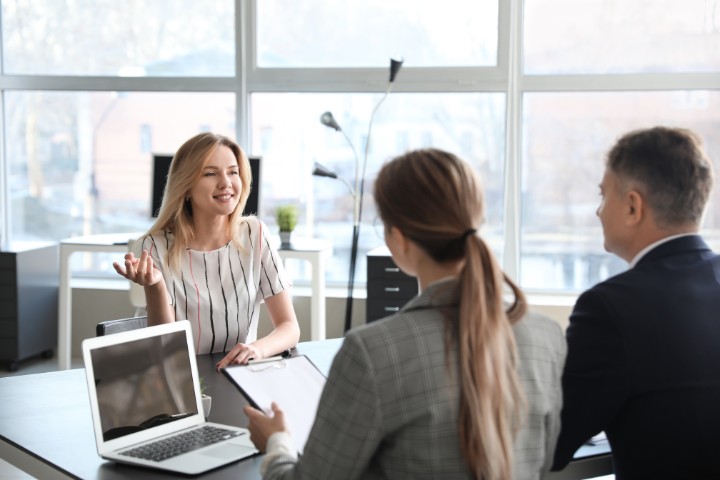 HR manager interviewing an employee